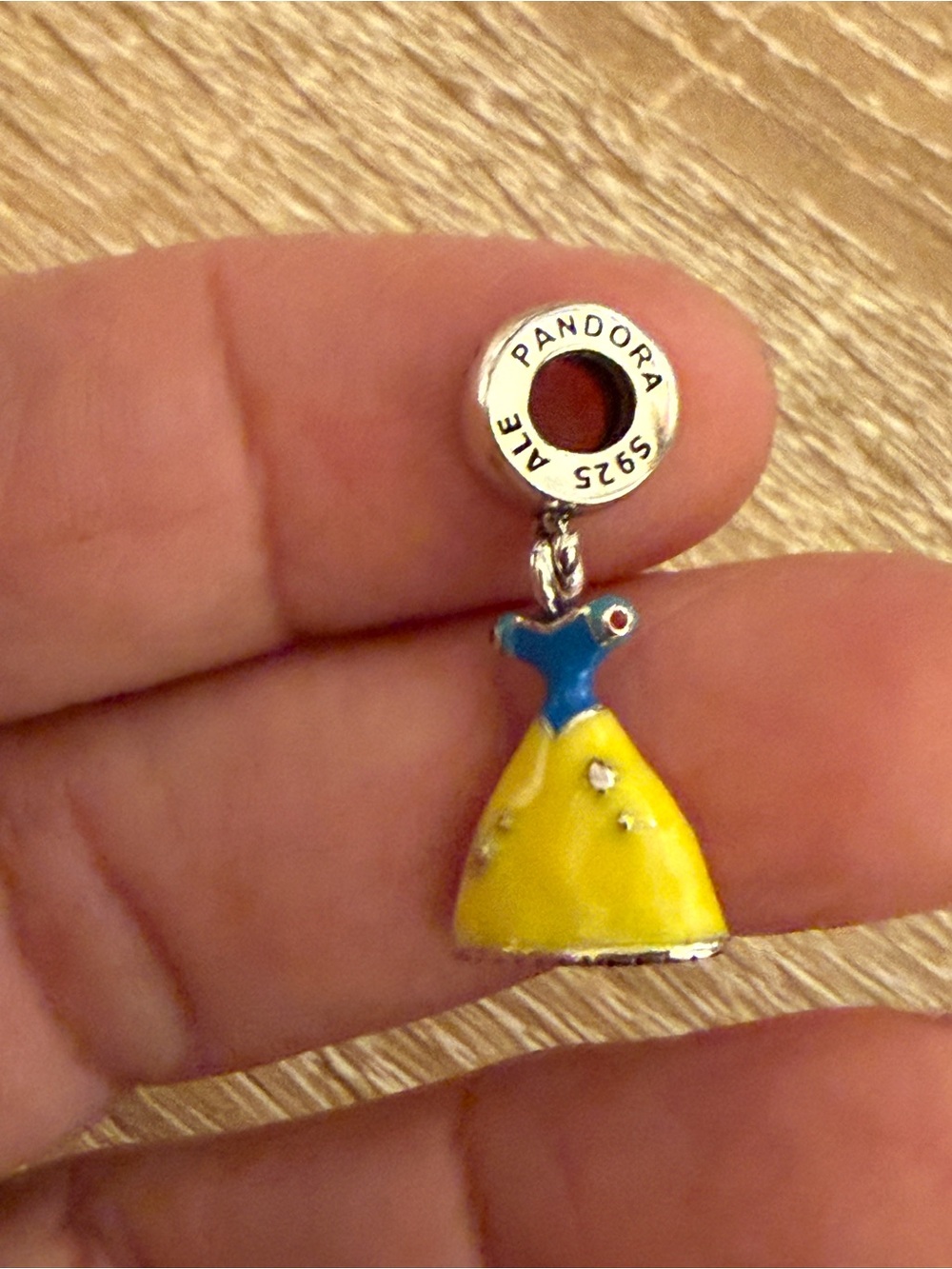 Disney Yellow and Blue Princess Dress Enamel Dangle Charm